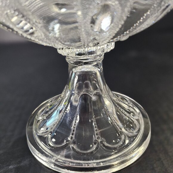 Antique US Glass, Kansas Pattern Jewel With Dewdrop Footed Compote Circa 1901 - Picture 10 of 12
